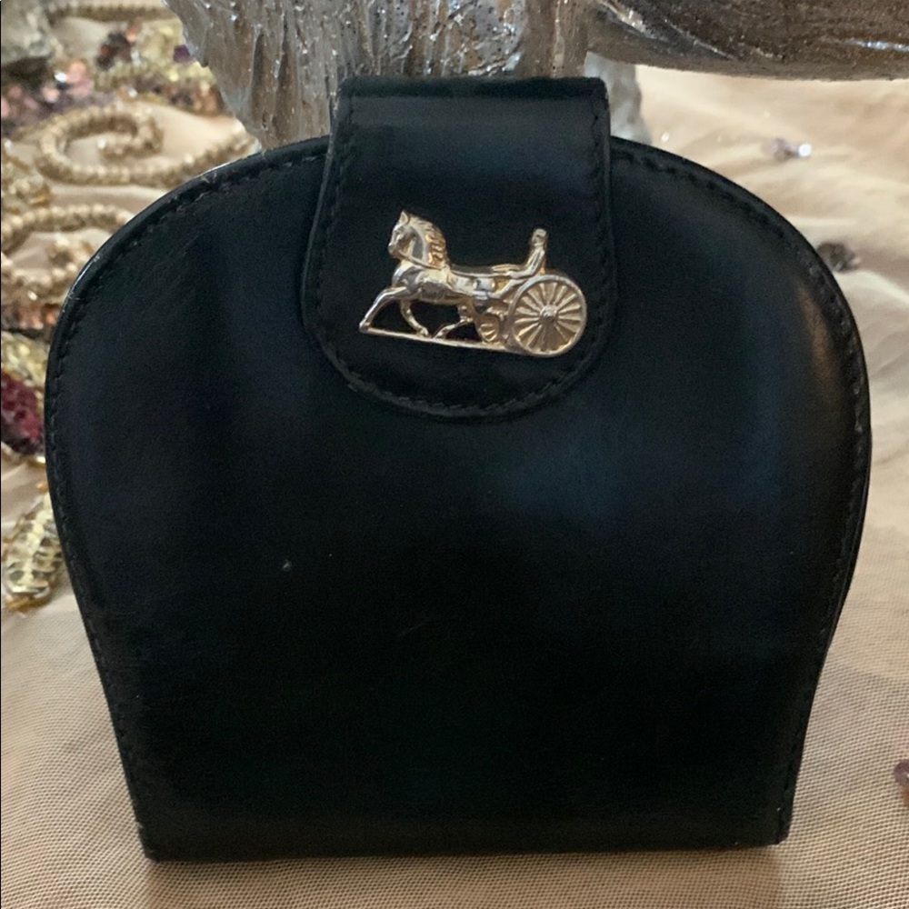 Black Leather Women's Wallet with Gold Accent CELINE